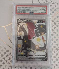 2020 Pokemon Charizard V Full Art Secret Rare 079/073 Champions Path PSA 10
